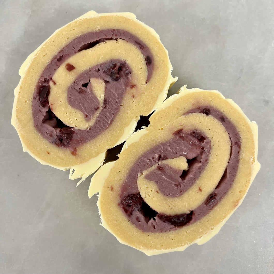 Cherry Bakewell Blondie Yule Slice